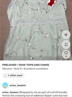 Mint Floral Lace-Trim Camisole